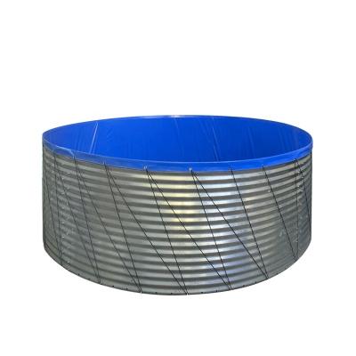 China Aquaculture Customized Round Tarpaulin Galvanized Pool Ras Aquaculture Shrimp Biofloc Fish Fish Farming Tilapia PVC Size Pond Cultivating Tank for sale