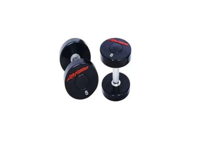 China 50KG Gym Workout Accessories Black Crossfit PU Coated Dumbbell Set for sale