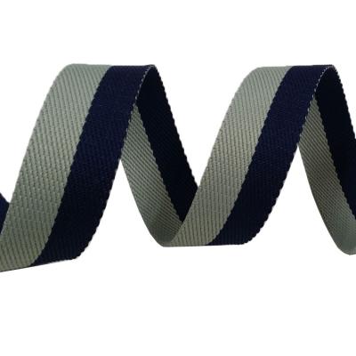 China Custom Durable RPET Polyester Bicolor Striped Webbing For Bags 38mm / 1.5 inch for sale