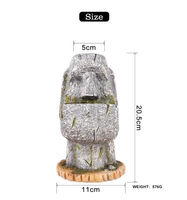 China Stone Decoration Easter Island Moai Portrait 3D Resin Pen Holder Brush Pot Decorations for sale