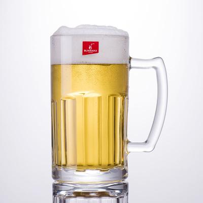 China 20 Ounces Viable Custom 600ml Beer Mug Clear Glass Mug Large Capacity Enough Logo Beer Stein Good Quality Inventory Glass Factory for sale