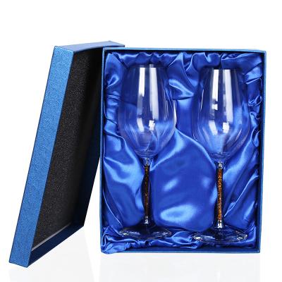 China Cheap Transparent Glass Goblet Tumbler Toasting Champagne Wine Glass Gift Set for sale