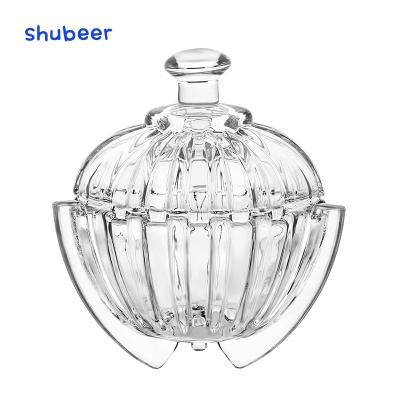 China Retro Creative Glass Storage Jar Pumpkin Shaped Fruit Snack Jar Coffee Bean Dry Glass Jar for sale