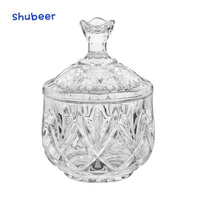 China Storage petal of relief to restore ancient ways take cover glass candy jar to act item role of receiving glass jar for sale