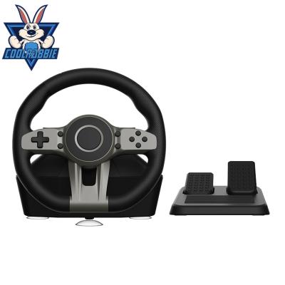 China CoolRabbie ERGONOMIC 270 Degree Racing Car Gaming Steering Wheel with Pedal for PS4/PS3/PC/Xbox One/360/Android/Switch Gaming Steering Wheel for sale