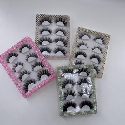 China Faux Stone Lashes Case Suppliers Vendor Private Label Criss-Cross Extensions 100% Wholesale 4 Pairs Lashes Pound Mink Packing Case For Eyelashes for sale