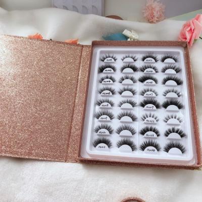 China Full Long Mink Lashes Eyelashes Siberian Handless 5D False Eyelash Book Makeup Natural Fur for sale