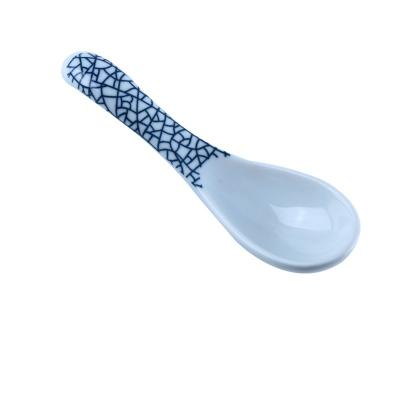 China 5.5 Inch Viable Retro Series Japanese Style Ceramic Wind Spoon Dinnerware Meal Soup Porcelain Floral Serveware Nordic Partner for sale