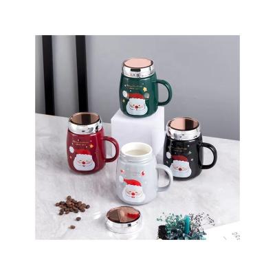 China Halloween Personality Elk Gingerbread Man Snowman Pattern Cute Color Box Christmas Cartoon Mug Holiday Business Gift Cup Viable Mug for sale