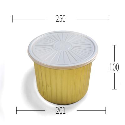 China Disposable Fast Food 3500ml Microwavable Containers With Lid Aluminum Foil Box Takeaway Strong Seal For Freshness Eco-Friendly Recyclable Gold for sale