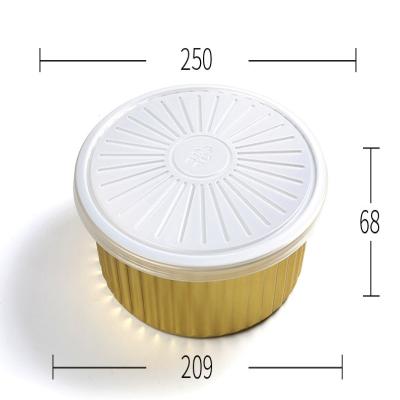 China Disposable Fast Food 2500ml Microwavable Containers With Lid Aluminum Foil Box Takeaway Strong Seal For Freshness Eco-Friendly Recyclable Gold for sale