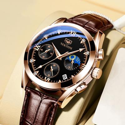 China 2022 New Arrival Water Resistant Men's Leather Watch With Luminous Waterproof Quartz Watch Designer Watch for sale