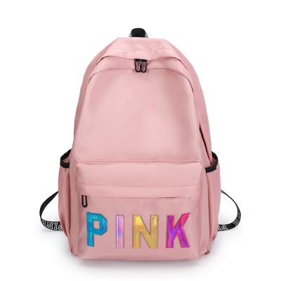 China Waterproof Fashionable Multifunctional Backpack Customized PINK LOGO Backpack sequin laser waterproof school bags for sale