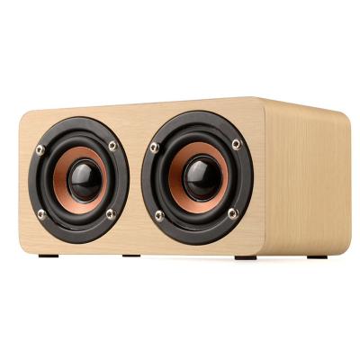 China Table Top Selling Portable Handsfree Desktop Mini Speaker Super Sound Phone Function BT Indoor and Outdoor Wood Speakers for sale