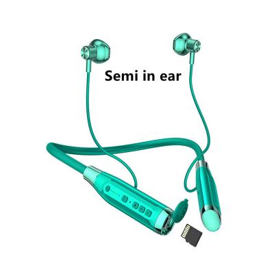 China True Latency Sports Semi-in-ear Earphone Portable Wireless BT 5.0 Stereo Low Noise Canceling Neckband Earbuds Earphone for sale