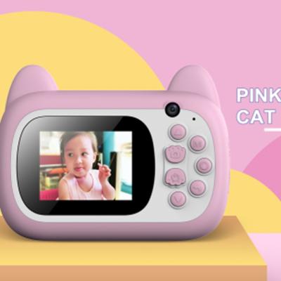 China 2021 Mini Colorful Cute Cartoon CAM Digital Camera Video Recorder Popular Child Birthday Gift Kids Print Instant Thermal Camera for sale