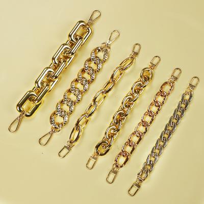 China Fashionable Designer Big Gold Chain Croc Rhinestone Creativity 1Pcs DIY Charms Shoe Decoration Accessories For Hoops Charm for sale