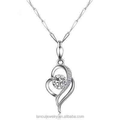 China 2021 Trendy Trendy Women's Necklace Pendant Jewelry S925 Sterling Silver Heart Earrings Chain for sale