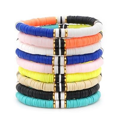 China 2021 new BOHEMIA colorful 5mm heishi polymer clay disc bead bracelets bohemian bead bracelets for women for sale