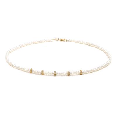 China Environmental Friendly Hot Sale 18k Gold Plated Copper Inlaid Zirconium Bead Chain Necklace for sale