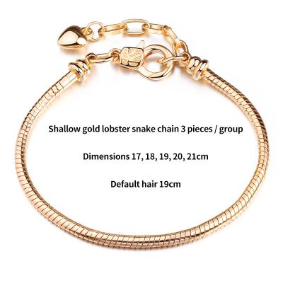 China Wholesale 2022 Fashion DIY Punk Jewelry Charms Rope Silver Snake Accessories Gold Chain Bracelet For Jewelry Making for sale