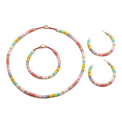 China Factory Direct High Quality Environmental Friendly Enamel Adjustable Bead Rope Bracelet Earrings Necklace Jewelry for sale