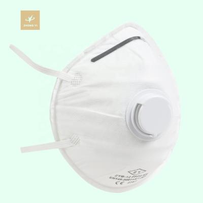 China Cone Shape Cup Style EN149: 2001+A1: 2009 FFP2 Respirator Dust Mask With White List Manufacturer's DUCT for sale