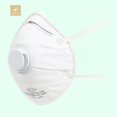 China FFP1 Cone Shape CE 2797 Industry Safety Dust Mask Disposable Particulate Respirator With Exhalation Valve for sale