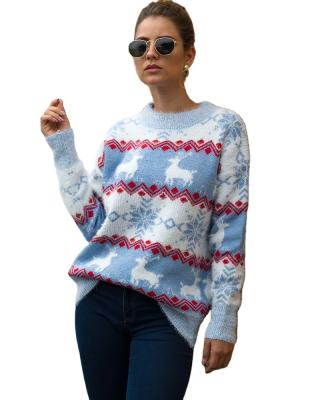 China 2021 Anti-wrinkle Vintage New Female Christmas Year Knitted Sweater Girls Custom Funny Christmas Sweater for sale