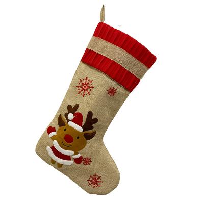 China Wholesale CANVAS Merry Christmas Stocking Santa Socks Cute Boots Christmas Sock Decoration Custom for sale