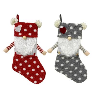 China Custom 100% PL CORAL FLEECE Vintage Christmas Novelty Socks Christmas Home Decoration Sock for sale