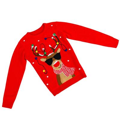 China New Christmas Anti-wrinkle Christmas Sweater Reindeer Top Custom Sweater Women Animal Sweater for sale