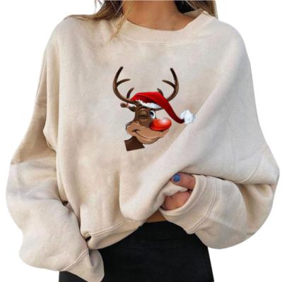 China Casual Windproof Christmas Tree Snowman Pullover Sweatshirt Fluffy Hoodie Women Assortment for sale