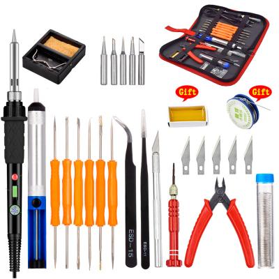 China Other 60W Soldering Iron Set Electric Kit 220V Tin Solder Wire Welding Tools Portable Adjustment and Repair Soldering Iron 110V for sale