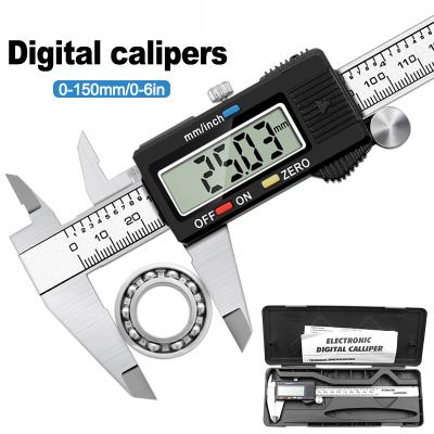 China Stainless Steel 6 Inch 0-150mm Tool Stainless Steel Measuring Gauge Digital Vernier Caliper for sale