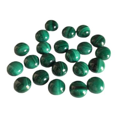 China Genuine Cabochon Setting PANGEM Malachite Green Gemstone Round Calibrated Cabochons For DIY Jewelry Framing Arrangement Rings Earrings And Necklace for sale