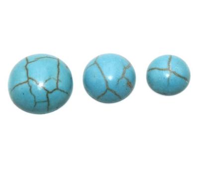 China Cabochon Setting PANGEM Round Sized Cabochons Turquoise Blue Magnesite Stabilized Turquoise Round Cabs 3 mm to 36 mm for sale