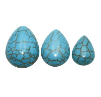 China Cabochon Setting PANGEM Pear Sized Cabochons Turquoise Blue Magnesite Stabilized Turquoise Round Cabs for sale