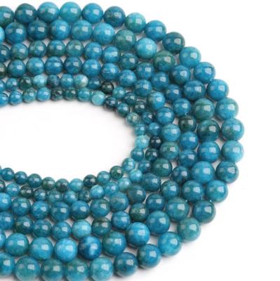 China Spacer Beads PANGEM Blue Apatite Imitation Gemstone Beads Dyed Quartzite Jade Round Sphere /Ball Bead Strands for sale