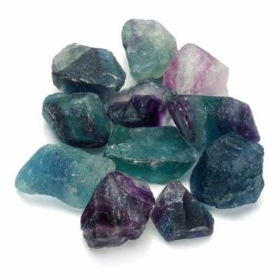 China Natural rainbow PANGEM gemstone material/raw green/purple fluorite gemstone material wholesale direct from china mine quarry for sale