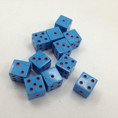 China Gifts Game Table Game PANGEM Custom Gemstone CUBE D6 15-16mm Dies Dies PRG D&D Polyhedral Turquoise Blue Dies for sale