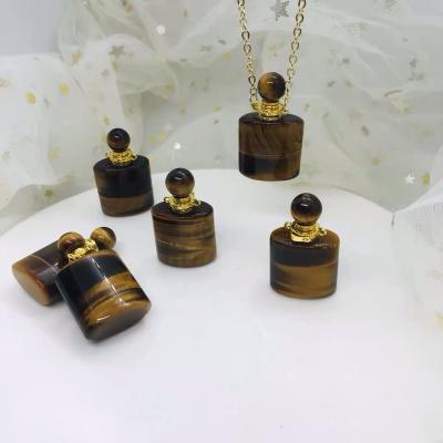 China Perfume bottle and necklace PANGEM/rose pendant amethyst/GENUINE perfume bottle pendant charm green quartz/lazulite gemstone for necklaces and earrings for sale