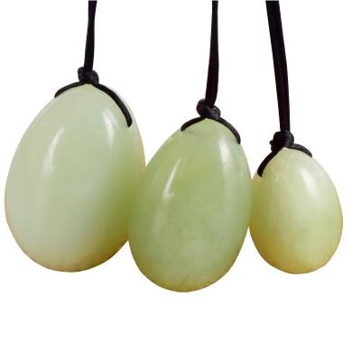 China Women Tightening Vaginal Kegel Exercise PANGEM Green Serpentine Jade Ovoid Eggs S/M/L Gemstone Jade Yoni Egg Hands Women Tightening Vaginal Kegel Exercise for sale