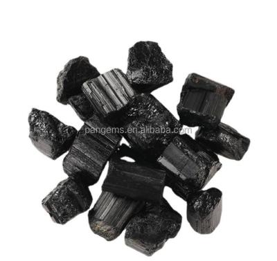 China Strong Natural Black Raw Healing Energy Healing Natural Black Raw Gemstones Tourmaline PANGEM Gemstones Reiki Chakra Schorl Mineral Healing Crystal Stones for sale