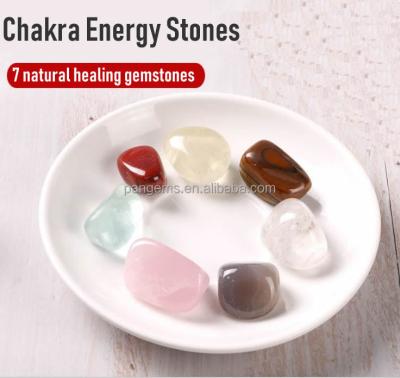 China India PANGEM Semi Precious Gemstones Reiki Chakra Polished Crystal Quartz High Healing Tumbled Stones Sets 7 Colors for sale