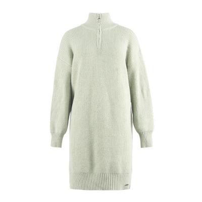 China Anti-wrinkle OEM Custom Casual Regular 12gg Computer Knitted Oversized High Neck Long Women Sweater for sale