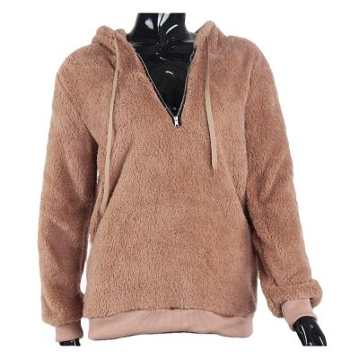 China Custom Made High Quality Sustainable Polyester Long Sleeve Winter Zipper Pullover Women Casual Hoodies for sale