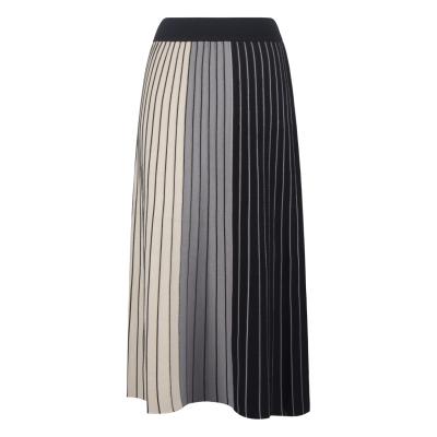 China Designer Plus Size Manufacturer New Casual Long Midi Striped Contrast Color Skirt For Women Clothing for sale