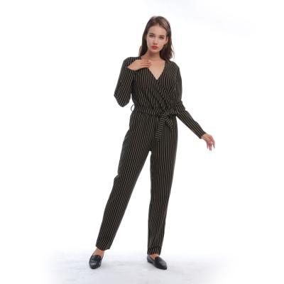 China 2020 High Quality Wholesale QUICK DRY Striped Long Sleeve Women One Piece Overalls for sale