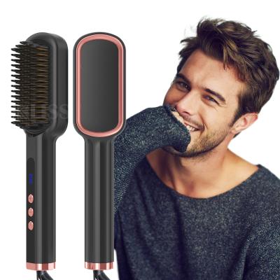 China Salon Hair Make Hair Salon Make Easy Operation New Ceramic Beard Hair Straightener Electric Permanent Flat Brush Curler for sale